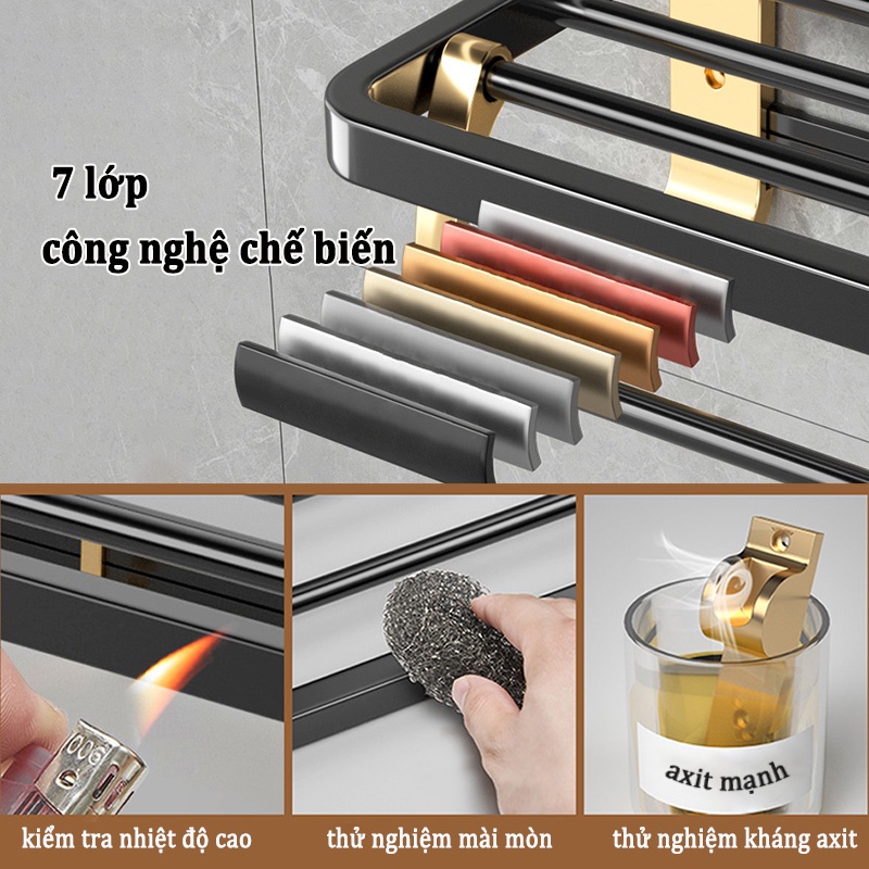 GuanChuang Giá Treo Khăn Dính Tường Màu Vàng Đen Cho Phòng Tắm