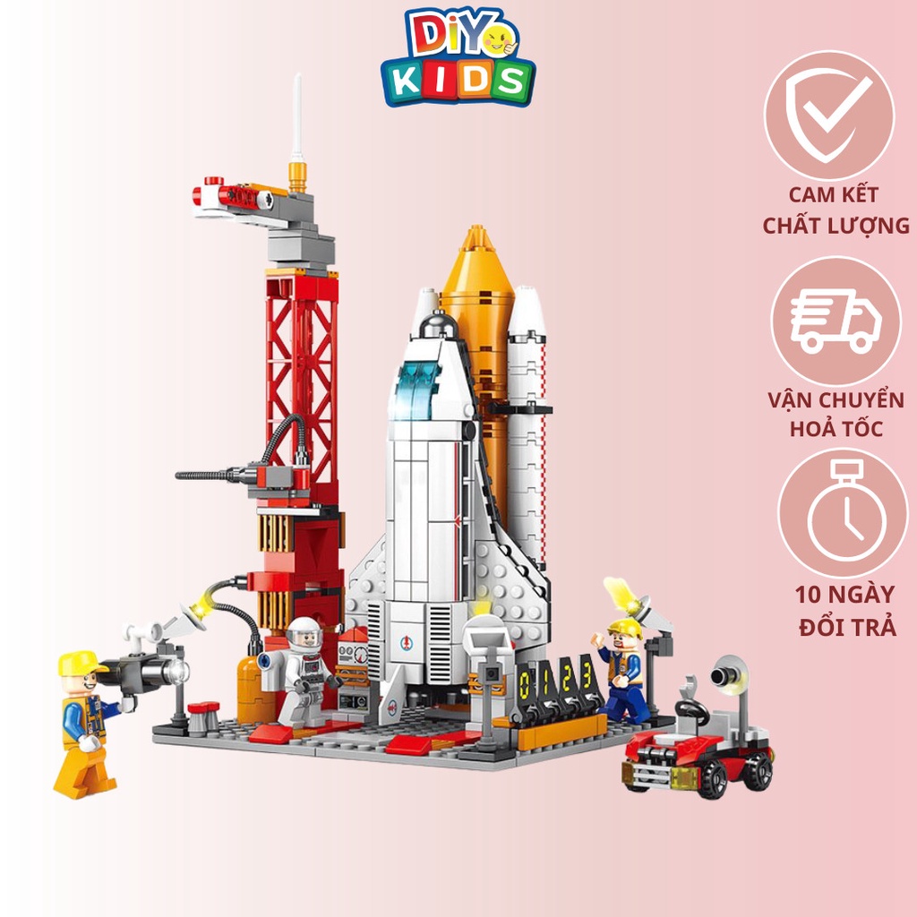Đồ chơi lắp rắp Kiểu Lego Tàu Vũ Trụ 521 Chi Tiết - Tàu Vũ trụ không gian với phi hành gia - Đồ Chơi Sáng Tạo DiYo Kids
