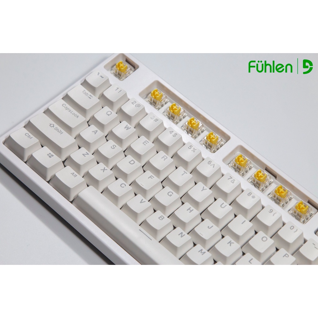 Giá siêu sốc Phím cơ fuhlen Ck87s build từ kít lên, Led RGB 1 chế độ có dây, mạch xuôi, stab cân chỉnh sẵn siêu ngon chỉ