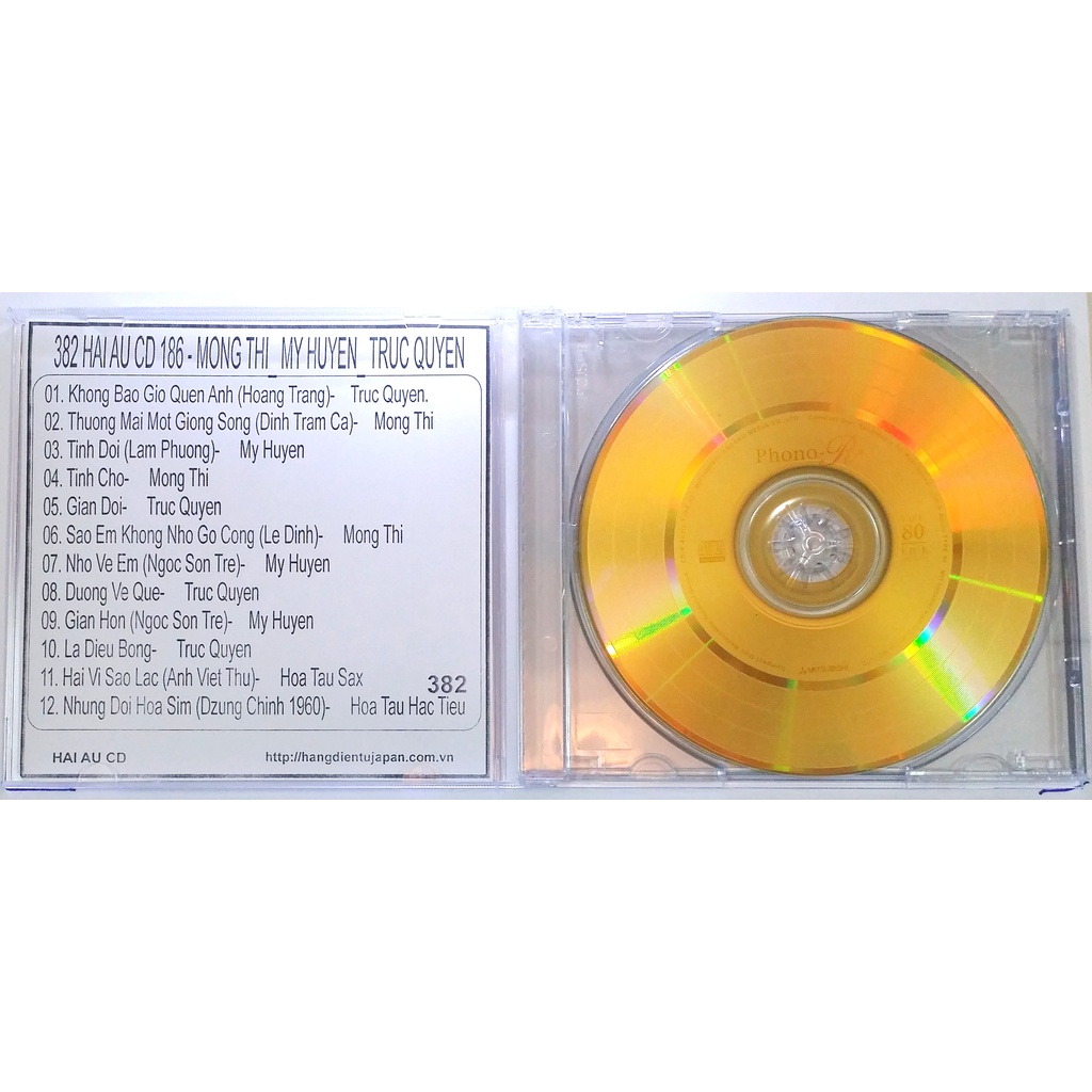 ĐĨA 382 -HAI AU CD 186 - MONG THI_ MY HUYEN_ TRUC QUYEN - KHONG BAO GIO QUEN ANH chất lượng cao