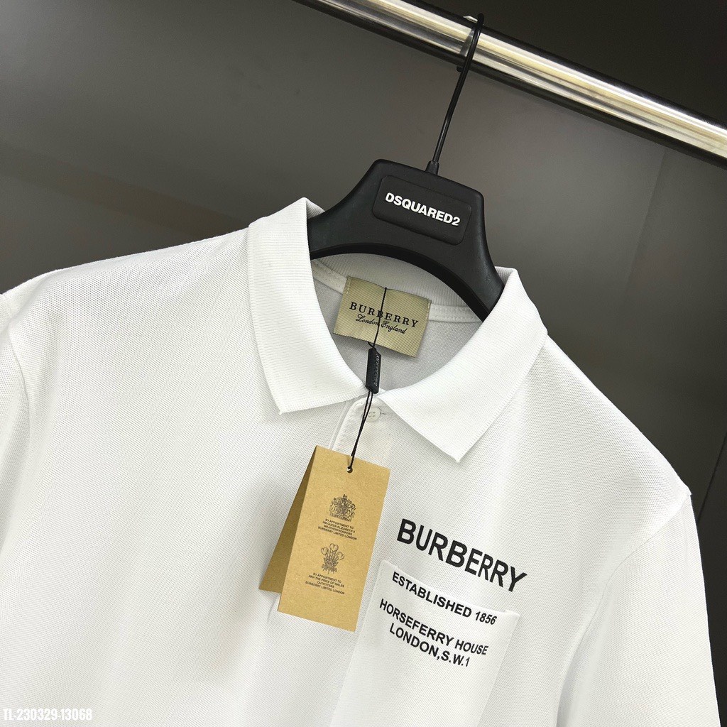 Áo Polo Cổ Bẻ Cao Cấp Họa Tiết Chữ BURBERRY Cực Chất