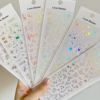 Sale 12 Mẫu hình dán sticker trong suốt laser decor toploader
