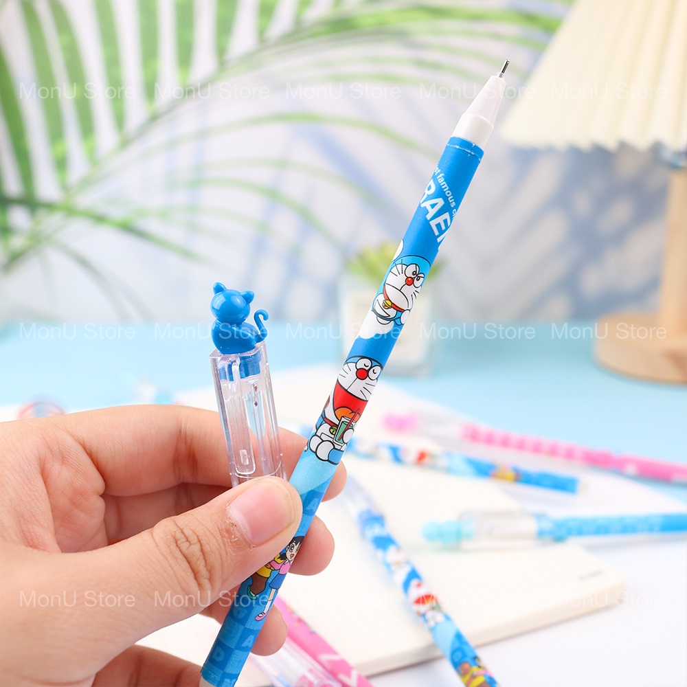 Combo 3 bút bi xóa được Doraemon nắp mèo dễ thương cute TooYoo BK00137