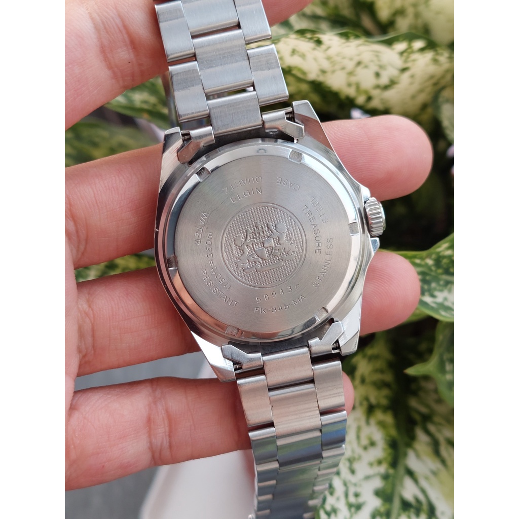 Đồng hồ nam Elgin 6 kim mặt đen chạy pin hàng Si