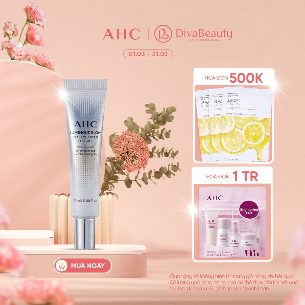 Kem dưỡng mắt AHC Luminous Glow Eye Cream For Face AHC