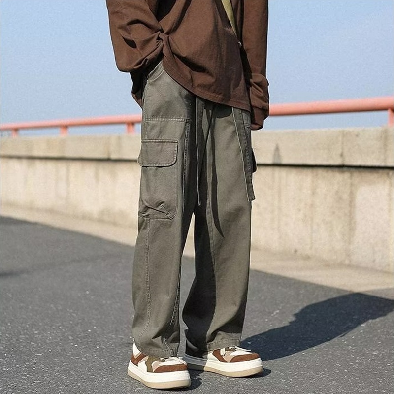 Quần Dài Dáng Suông Rộng Phong Cách Thời Trang Retro Mỹ Cho Nam Giới Có Size M-3xl