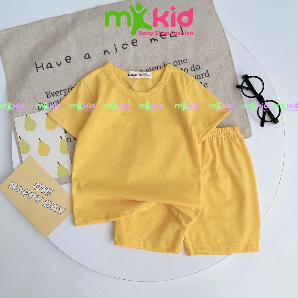 Bộ Cộc Tay Cho Bé Trai Bé Gái 8-24kg, Bộ cộc trơn chất cotton  Mềm Mát Cho Bé Thoải Mái Vui Chơi