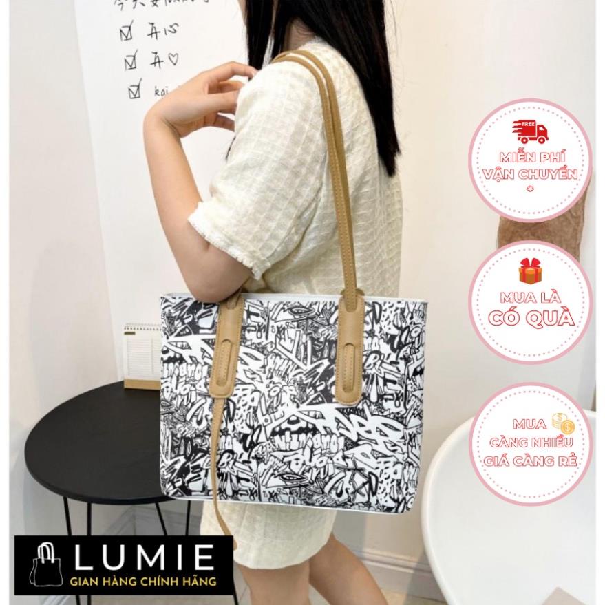 Túi tote nữ đeo vai, xách tay,  túi đi chơi, đi học, đi làm Lumie, chất da cao cấp, thời trang hàn quốc size 32cm LB165