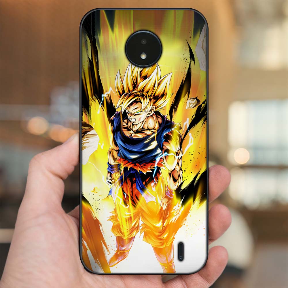 Ốp lưng Nokia C20 viền đen in hình Son Goku Dragon Ball Super Saiyan