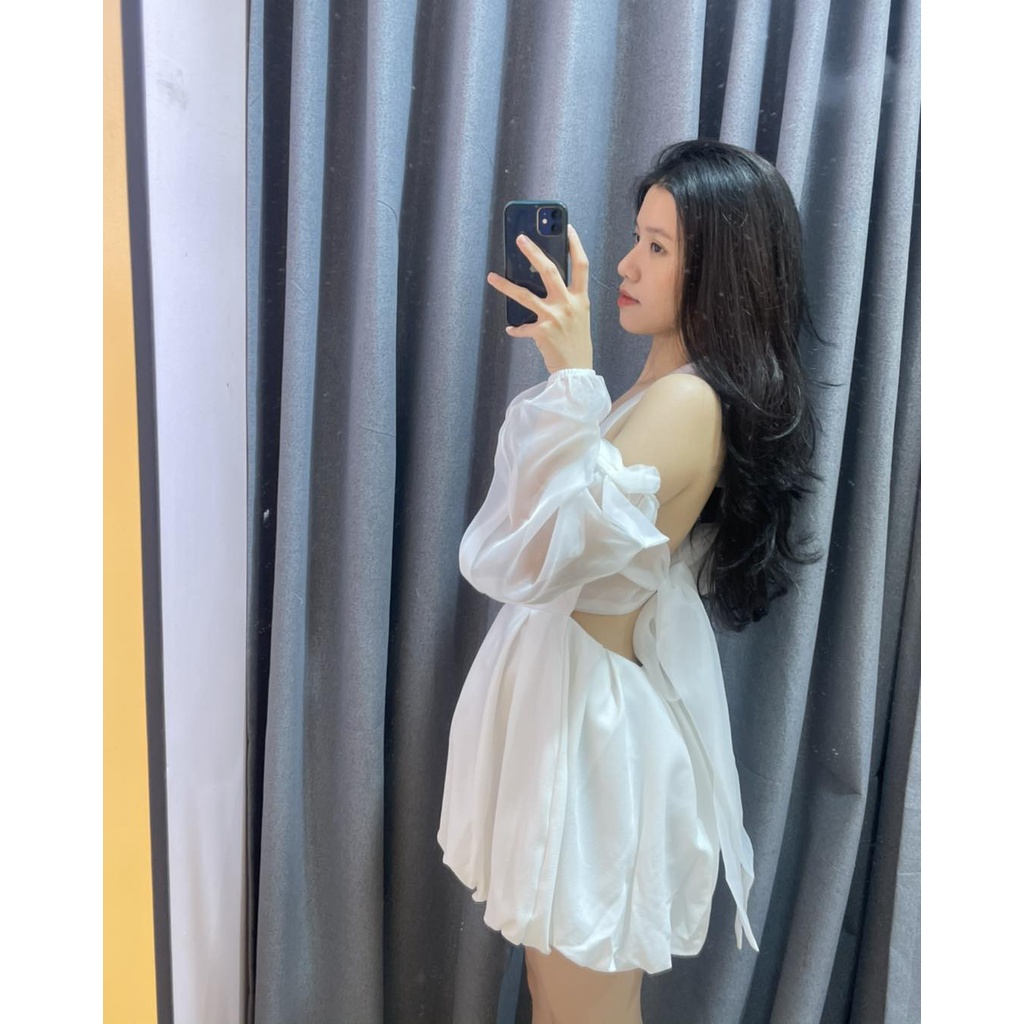 ĐẦM BÍ TAY VOAN NƠ LƯNG ⚡HỎA TỐC⚡ MEOINDAHOUSE