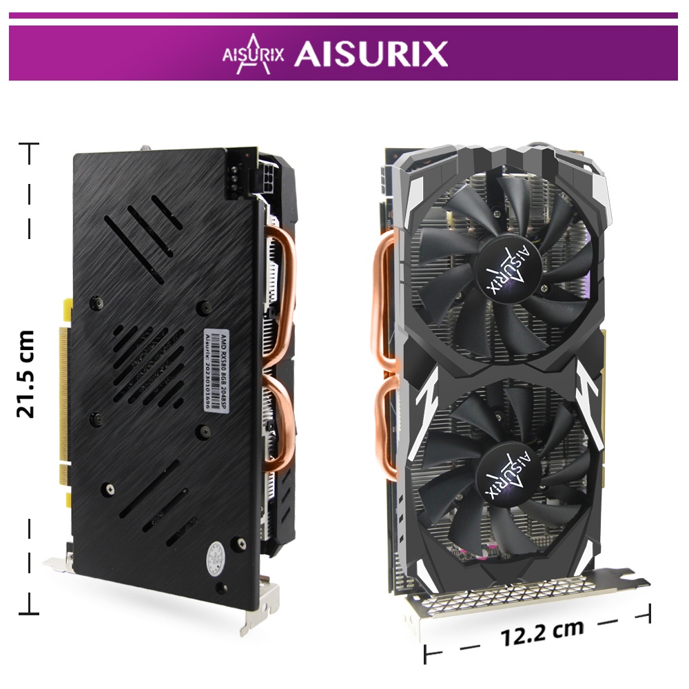 AISURIX Card màn hình VGA RX 580 8GB 100% New AMD GDDR5 PC Gaming