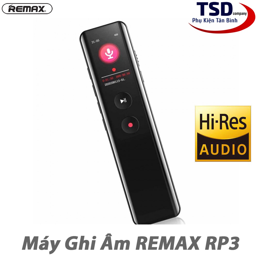 [Mã 1111ELHA100K giảm 8% đơn 400K] Máy Ghi Âm Remax RP3 Voice Recorder Chính Hãng