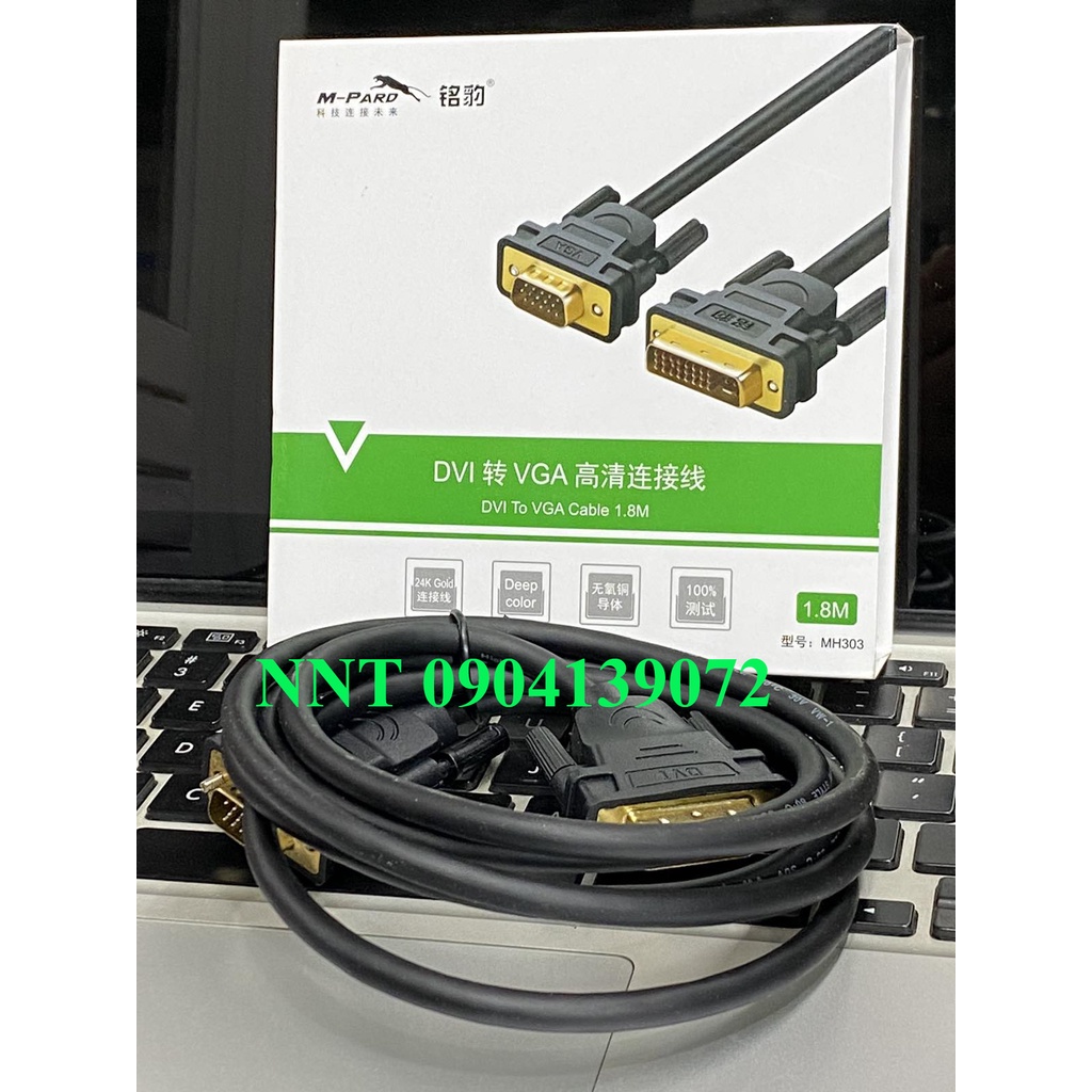 Cáp chuyển đổi DVI 24+1 sang VGA dài 1.8M hiệu M-PARD model: MH303 cao cấp chính hãng bảo hành 6 tháng