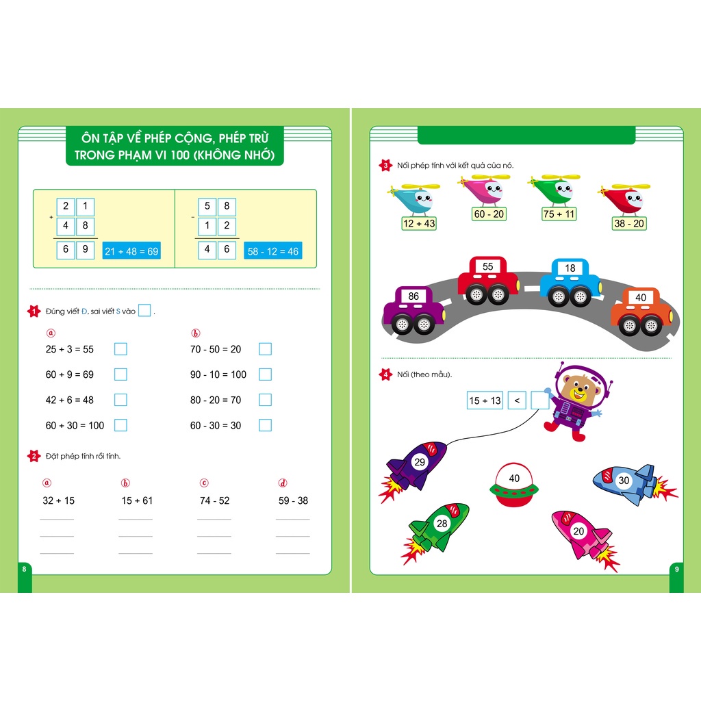 Sách - Combo Rèn kĩ năng Cộng trừ trong phạm vi 100 &amp; Tính nhanh, tính nhẩm - bé 5 -7 tuổi (2 quyển)