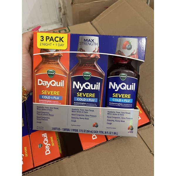 Dayquil nyquil severe cold flu siro vị trái cây giảm ho