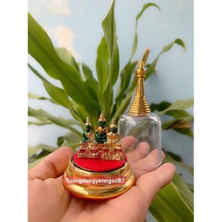 Tượng phật ngọc lồng kính ( cao 10 cm )