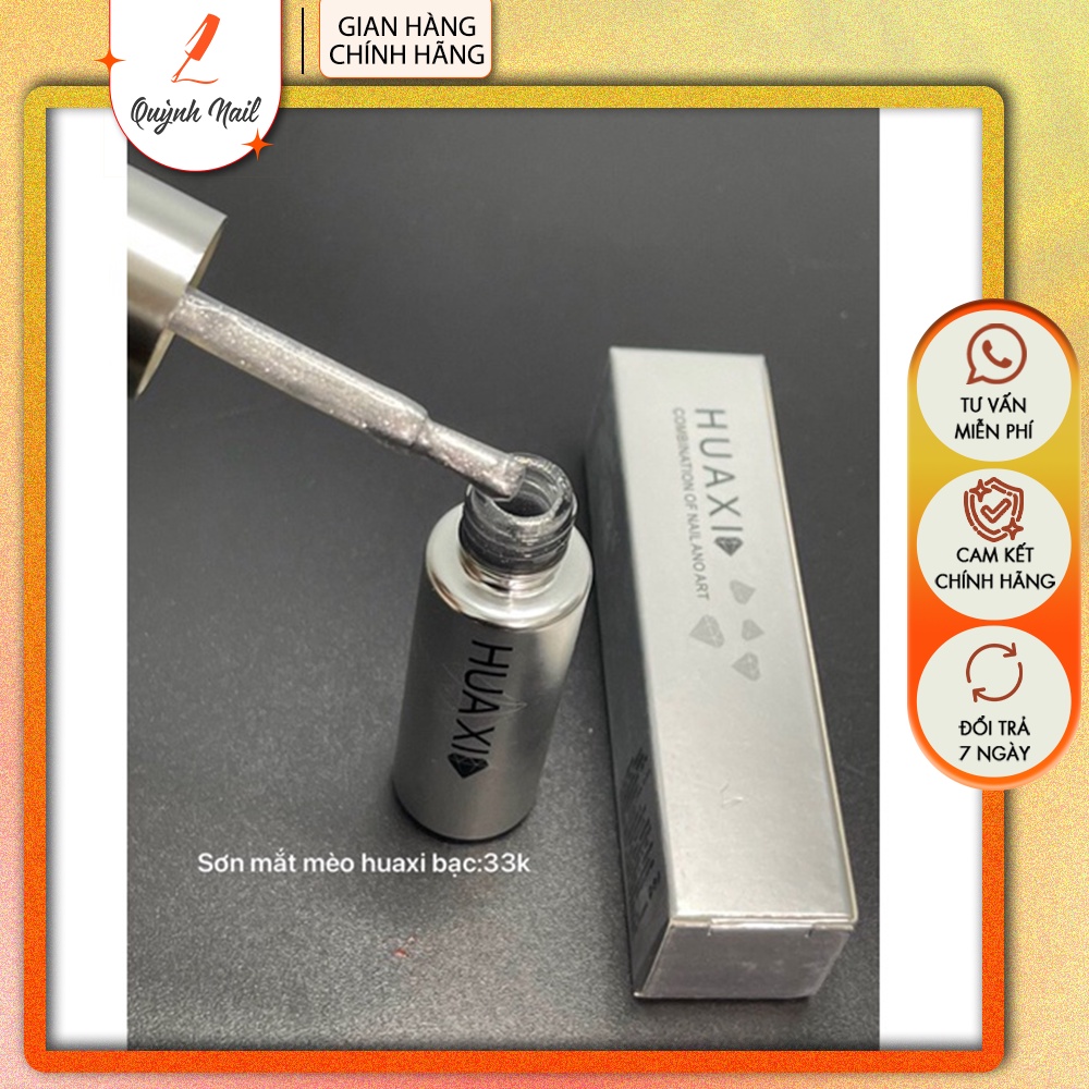Sơn mắt mèo kim cương Nail Huaxi màu bạc - QN59