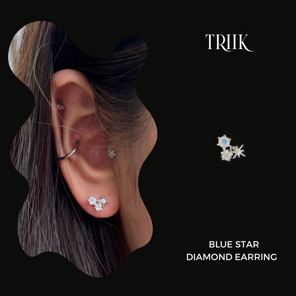 Khuyên tai đá - Blue Star Diamond Earring ( giá 1 chiếc )