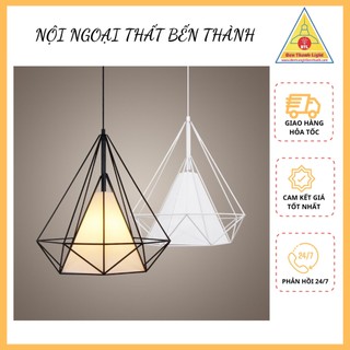 Đèn thả - Đèn thả trần Kim Cương nhiều kích thước decor phòng ngủ, trang trí quán cafe tặng kèm bóng đèn 4W