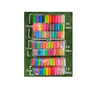 Đất sét tự khô , lốc 12 màu đất, 24 màu, 36 màu, đất trắng 12, đất trắng 100g