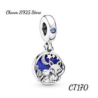Charm pan ale treo hồ ly dưới trăng bạc s925 hàng cao cấp