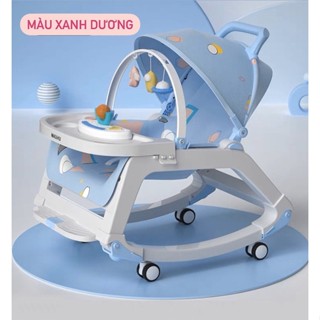Nôi Rung, Ghế Rung Nhún Bập Bênh Kiêm Ghế Ăn Dặm Cho Bé Có Bánh Xe Và Đồ Chơi[Hàng Cao Cấp] SMTB-CCC-157