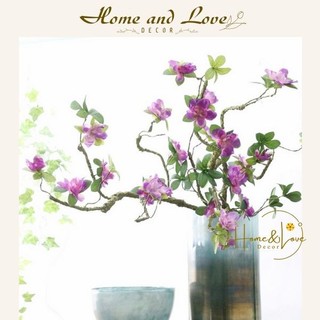 Hoa giả - cành hoa đỗ quyên dài 90cm - decor trang trí nhà cửa