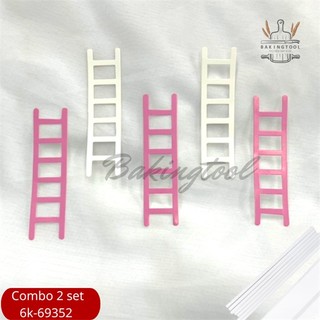 Set que giấy-5 thang trắng hồng