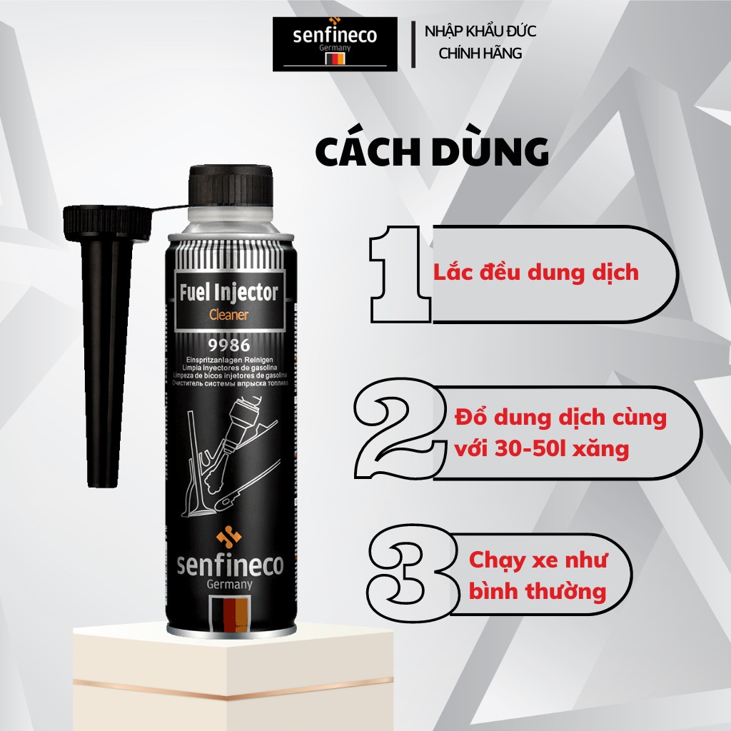 Dung dịch vệ sinh buồng đốt kim phun ô tô Senfineco 9986 Fuel Injector Cleaner dung tích 300ml