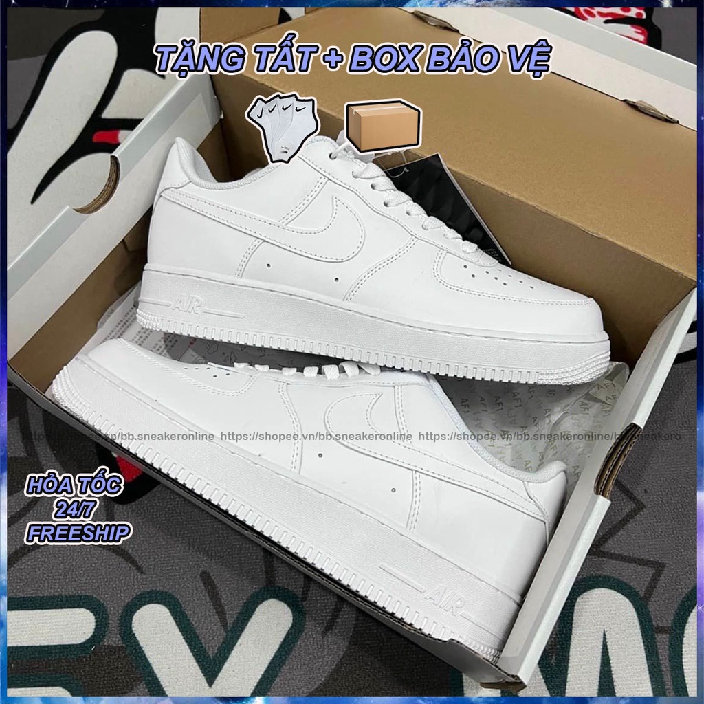Giày_Nike Air Force 1 full trắng Nam Nữ, Giày AF1 Trắng đế Air, bản Cao Cấp fulll box bill