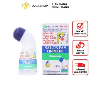Dầu lăn xoa bóp salonpas - giúp giảm đau xương khớp, bầm tím, bong gân - chai 50ml locashop