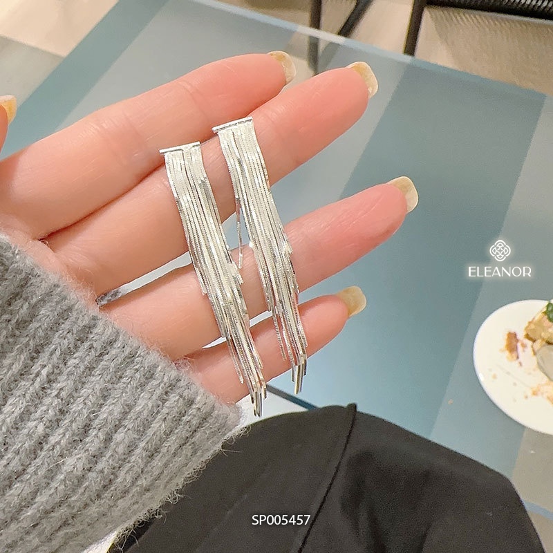 Bông tai nữ chuôi bạc 925 Eleanor Accessories dạng sợi tua rua phụ kiện trang sức 5457