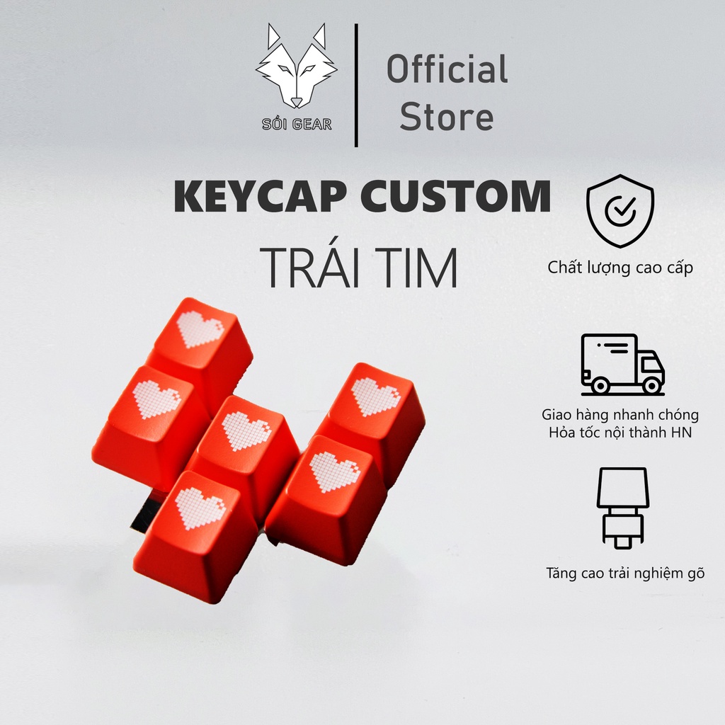 Nút Keycap Trái tim cho bàn phím cơ - Profile OEM - R4 - ABS