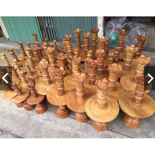 Chân đèn gỗ Gõ 50cm