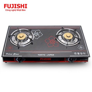 Bếp gas đôi chén nhôm mặt kính FUJISHI FJ-2016N - Tiết kiệm gas - Bảo hành chính hãng 1 năm