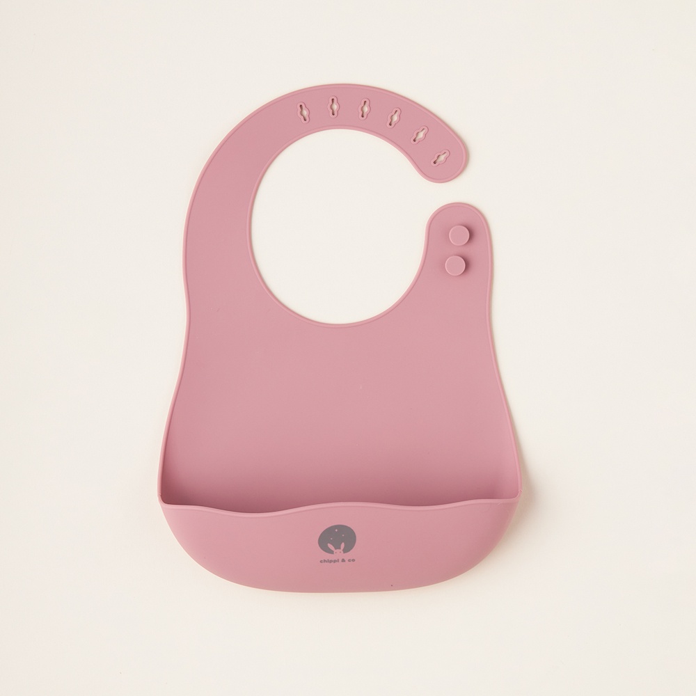 Yếm ăn dặm silicone cao cấp CHIPPIANDCO có máng và nấc điều chỉnh