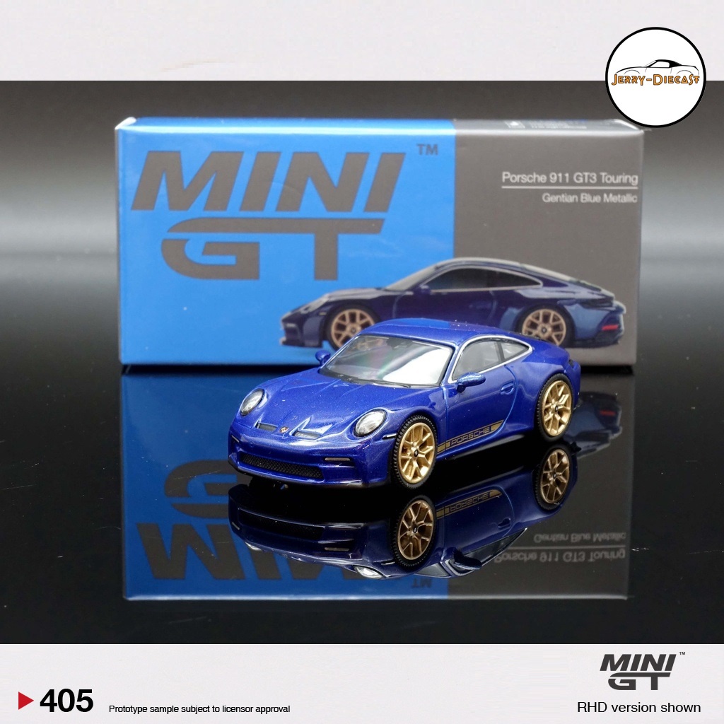 Xe mô hình ô tô - MiniGT PORSCHE 911 GT3 Touring  Gentian Blue Metallic No.405  tỉ lệ 1 64 - 1/64