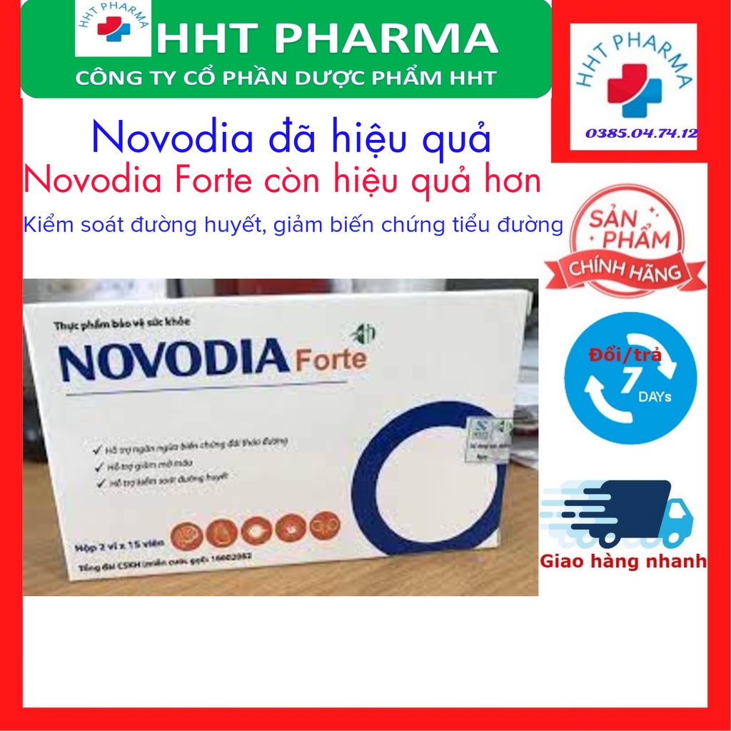 NOVODIA FORTE Ổn định đường máu, giảm biến chứng tiểu đường - Hộp 30 Viên