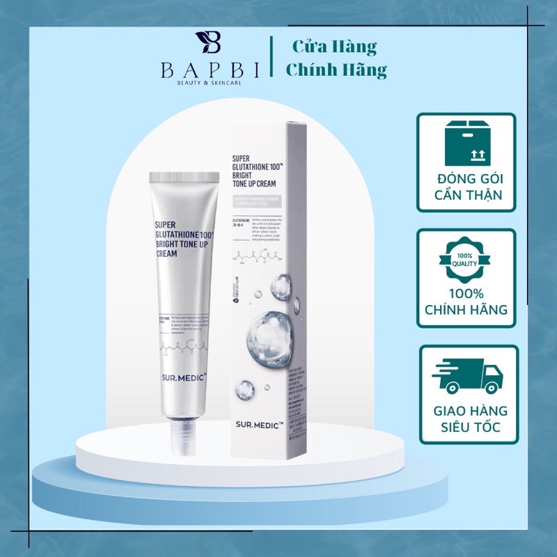 Kem Dưỡng Trắng Da Sur Medic Super Glutathione 100 Bright Tone Up Cream 40ml