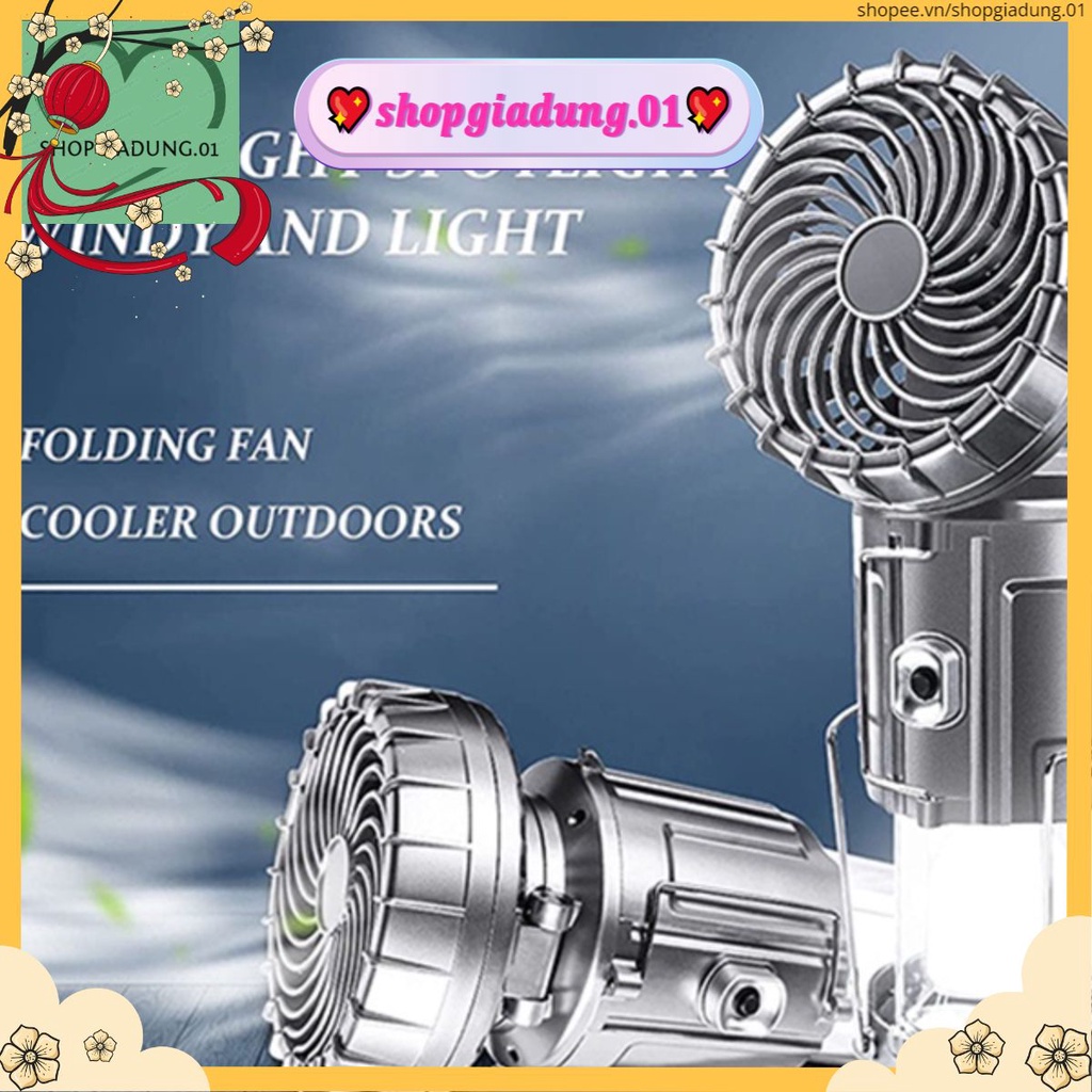 Đèn bão LED Năng Lượng Mặt Trời Đa Năng 3 Trong 1 tích hợp quạt, đèn pin, sạc điện thoại tiện lợi
