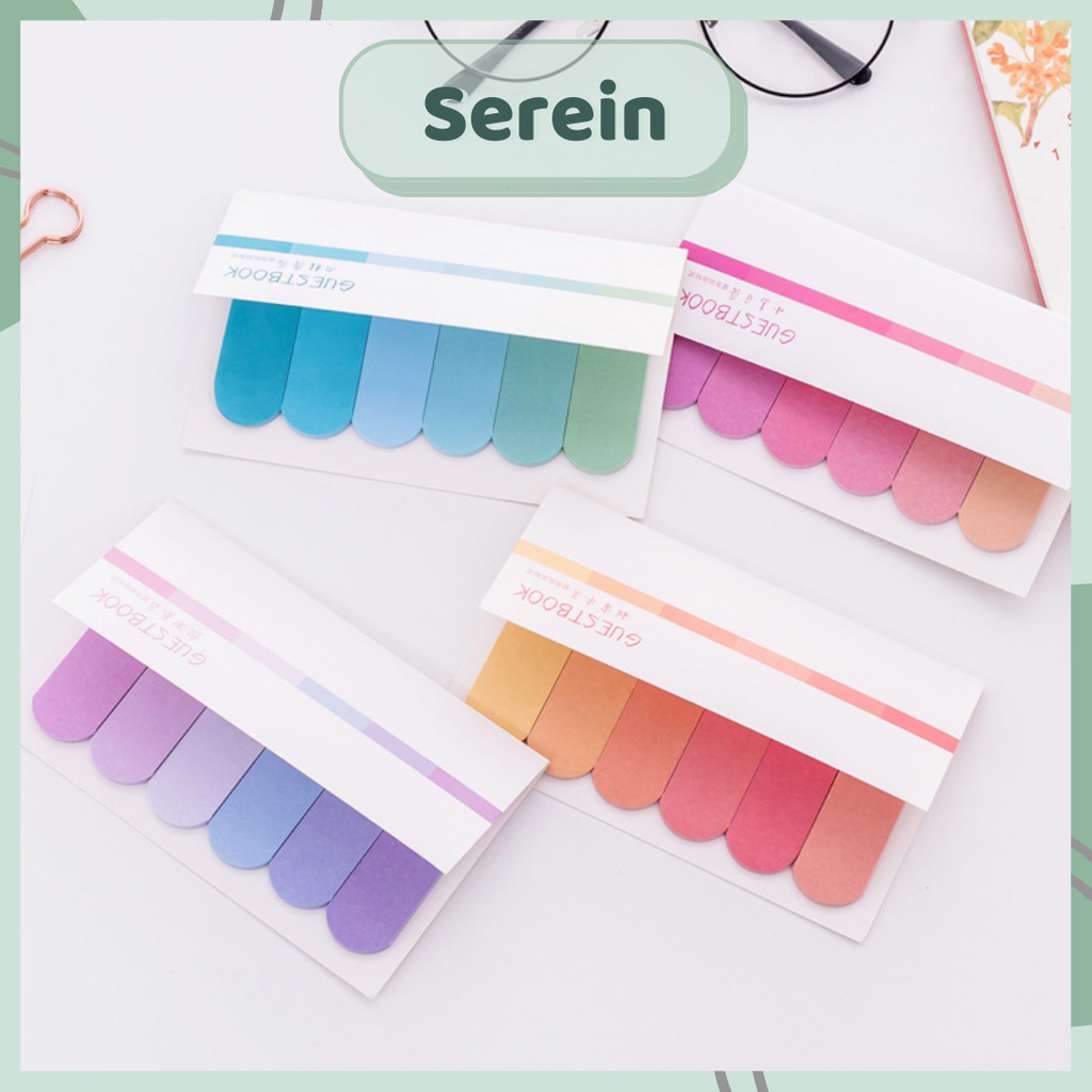 Giấy note ghi chú SEREIN giấy đánh dấu màu pastel gradient văn phòng phẩm phong cách Hàn Quốc