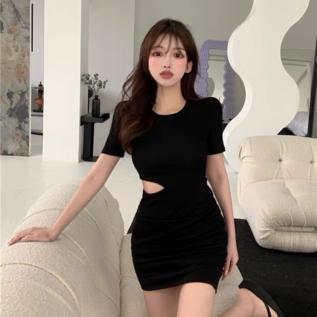 Đầm Body Tay Ngắn Khoét Eo Tôn Vòng 2 Sexy -D2- Mẫu Mới Nhất 2023