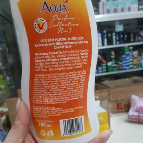 Sữa Tắm Nước Hoa Pháp AQUA UP  Dưỡng Ẩm, Thơm Lâu 550ML