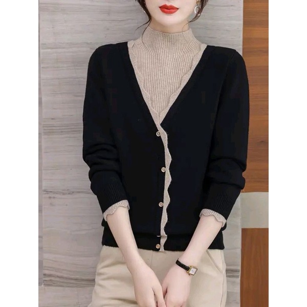 Áo len nữ cổ 3phân