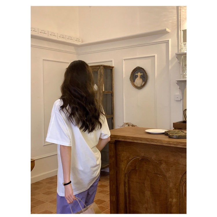 Áo thun nữ Tay ngắn Form rộng In chữ Cổ tròn Hàn Quốc Áo phông thun nữ Ngắn tay Cotton Cao cấp Ulzzang Thời trang
