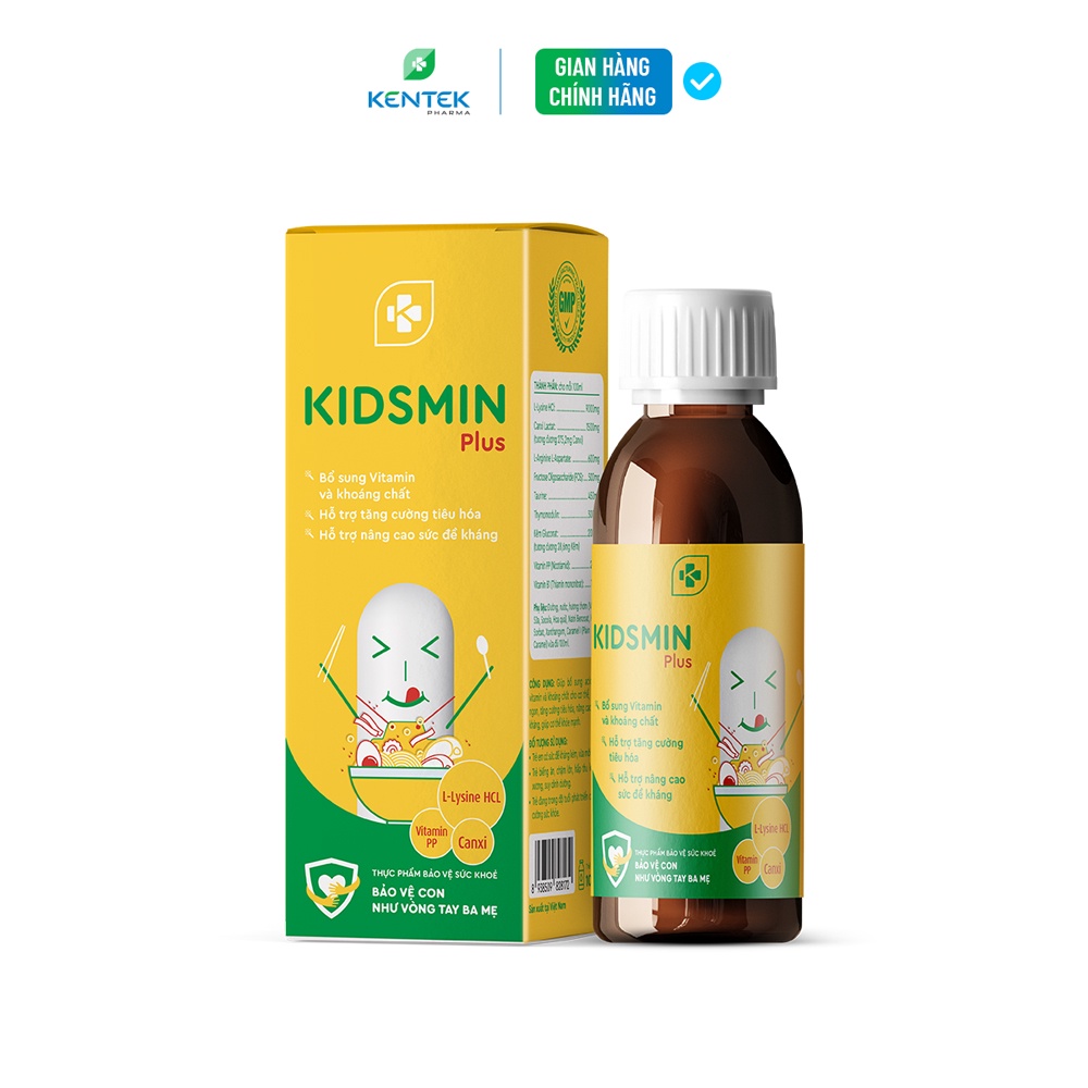 Siro Kidsmin Plus  +  Kid C Plus  Giúp bé ăn ngon, bổ sung Vitamin C, tăng miễn dịch