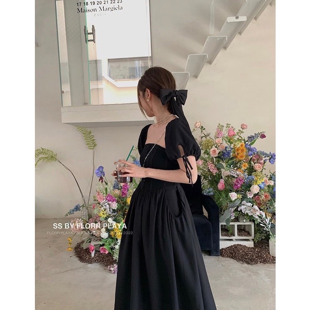 Váy maxi tay phồng 2 màu