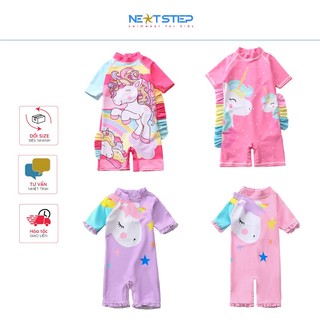 Đồ bơi bé gái liền thân họa tiết ngựa Kỳ lân size từ 9kg đến 22kg