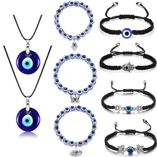 Vòng Cổ May Mắn Thổ Nhĩ Kỳ Mặt Dây Chuyền Mắt Xanh Vòng Tay Mắt Quỷ Bùa Kabbalah Bảo Vệ Cho Nữ Cô Gái Trang Sức Bán Buôn