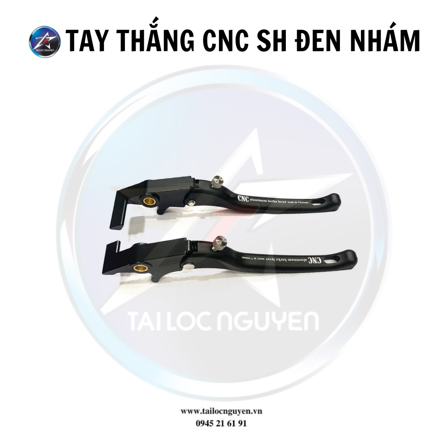 CẶP TAY THẮNG CNC GẮN CHO XE SH ĐEN NHÁM